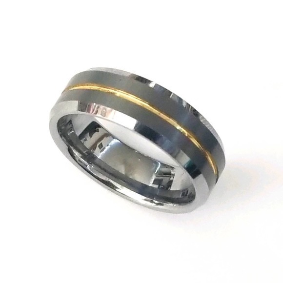 New tungsten carbide‎ ring size 12 8mm width - Picture 1 of 3
